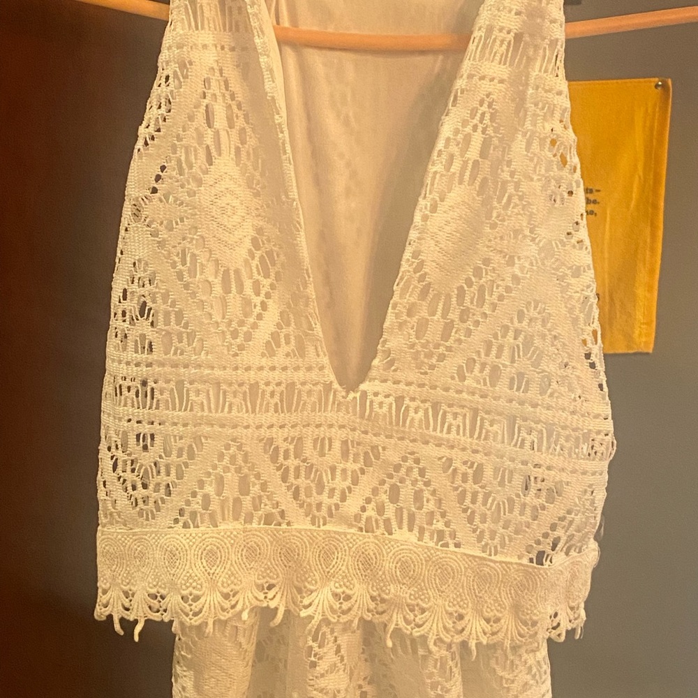 White sleeveless romper